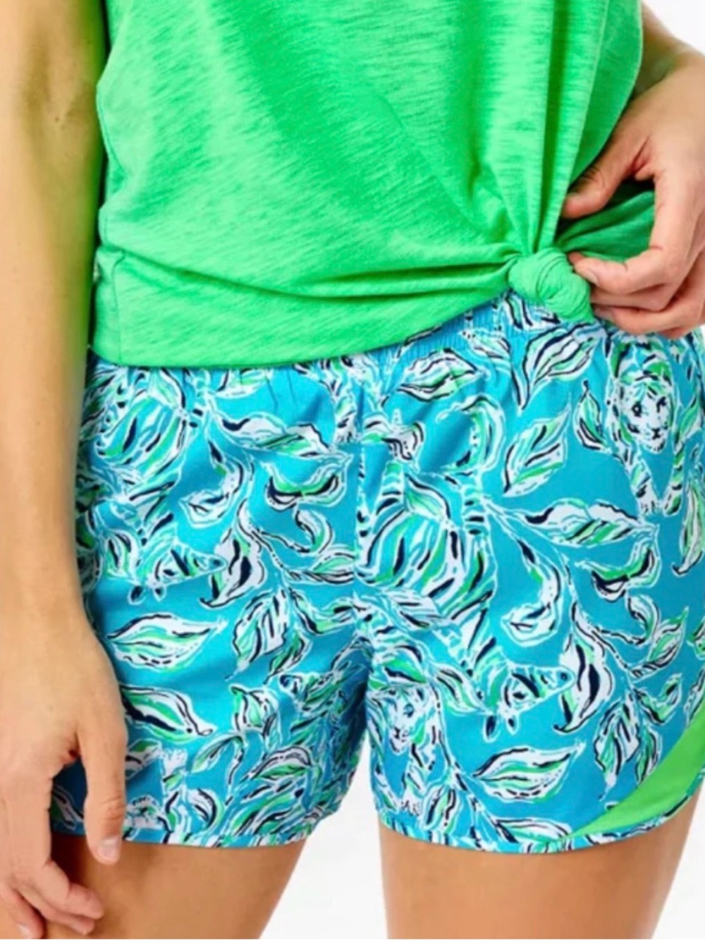 Lilly Pulitzer Luxletic Ocean Trail Shorts Turquoise Oasis Medium
